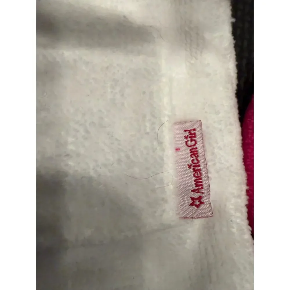 American Girl Doll Robe Slippers White Pink Star 18 Inch Retired